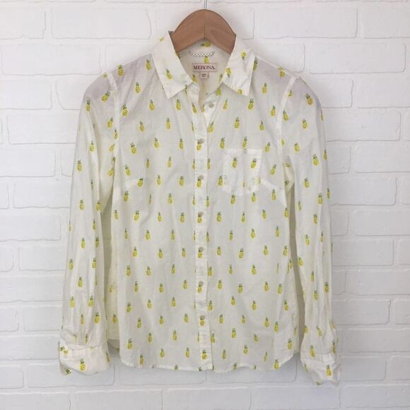 Merona Pineapple Button Up Shirt - Picture 1 of 7